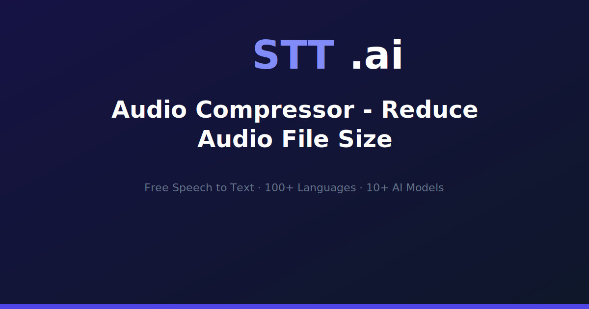 Audio Compressor - Reduce Audio File Size | STT.ai