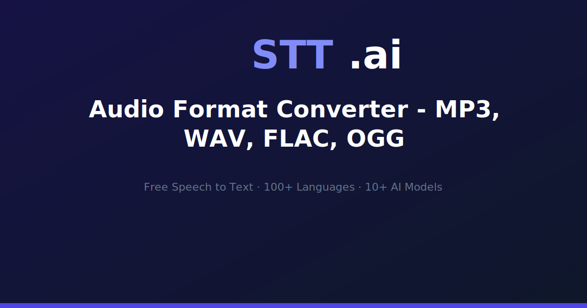 Audio Format Converter - MP3, WAV, FLAC, OGG | STT.ai