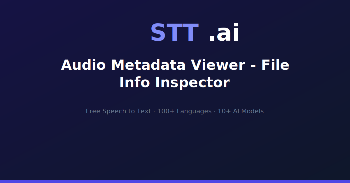Audio Metadata Viewer - File Info Inspector | STT.ai