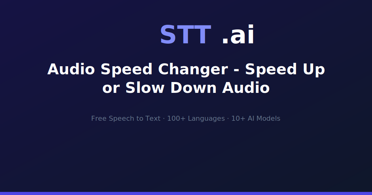 Audio Speed Changer - Speed Up or Slow Down Audio | STT.ai