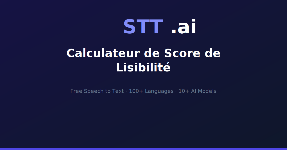 Calculateur de Score de Lisibilité | STT.ai