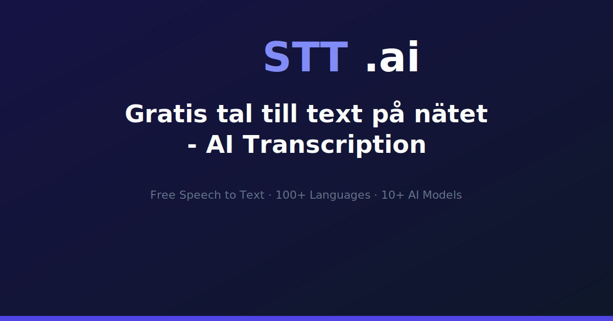 Gratis tal till text på nätet - AI Transcription | STT.ai