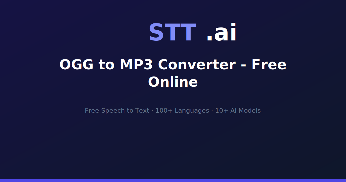 OGG to MP3 Converter - Free Online | STT.ai