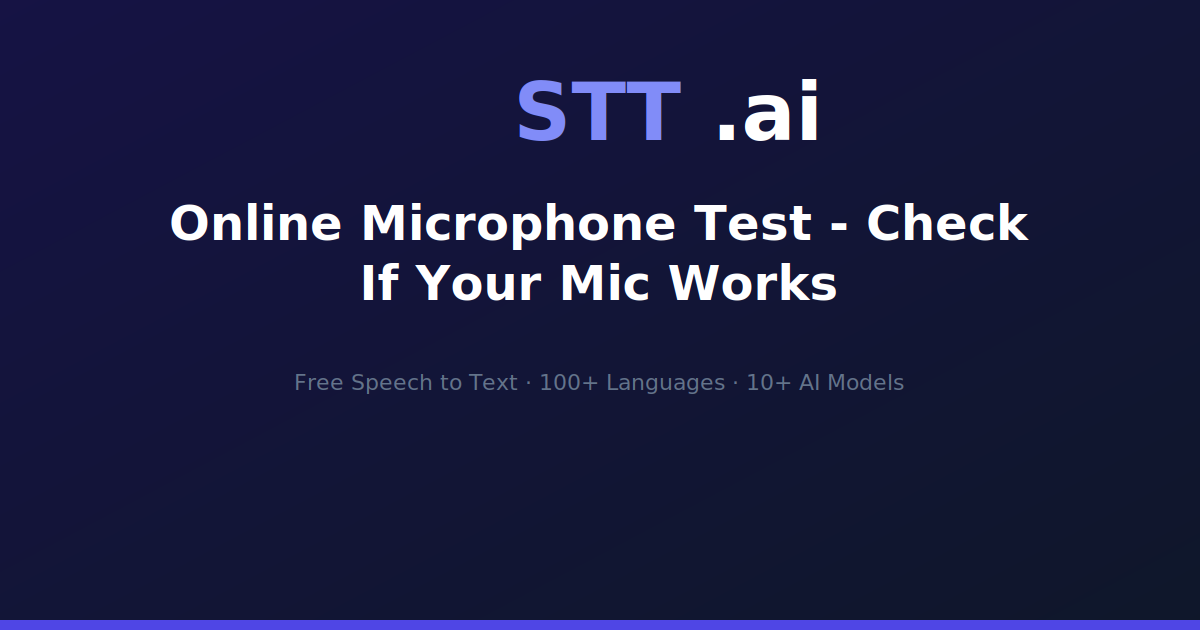 Online Microphone Test - Check If Your Mic Works | STT.ai