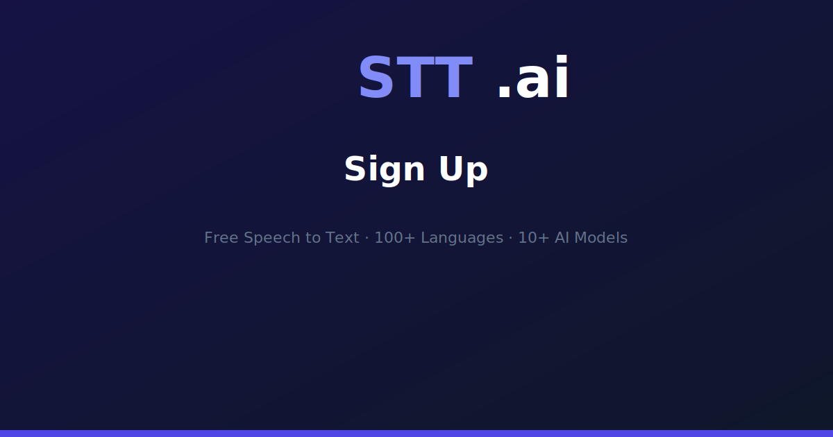 Sign Up | STT.ai