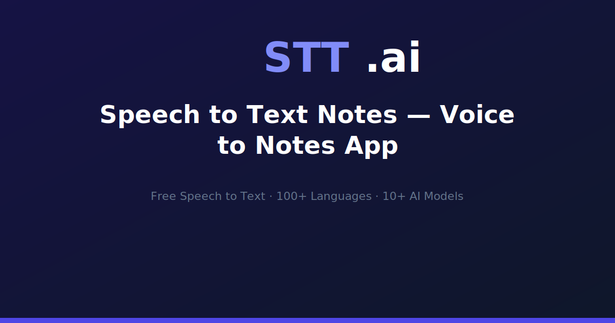 Speech to Text Notes — Voice to Notes App | STT.ai
