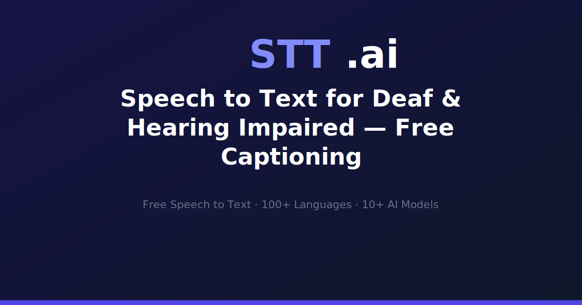 Speech to Text for Deaf & Hearing Impaired — Free Captioning | STT.ai