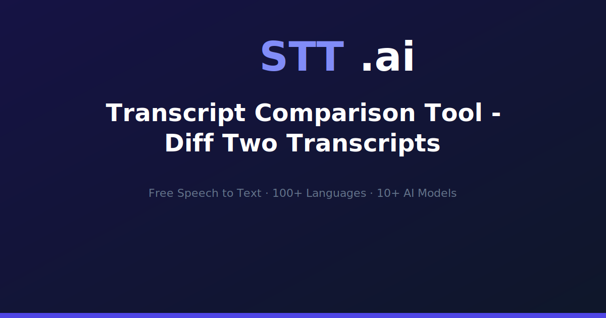 Transcript Comparison Tool - Diff Two Transcripts | STT.ai