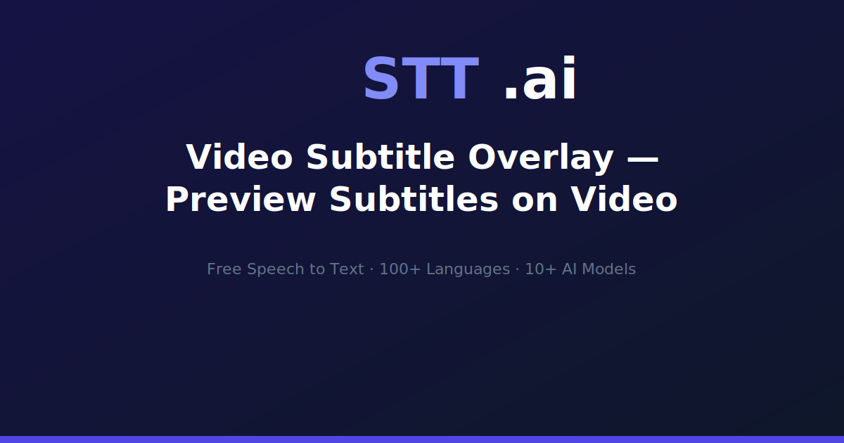 Video Subtitle Overlay — Preview Subtitles on Video | STT.ai