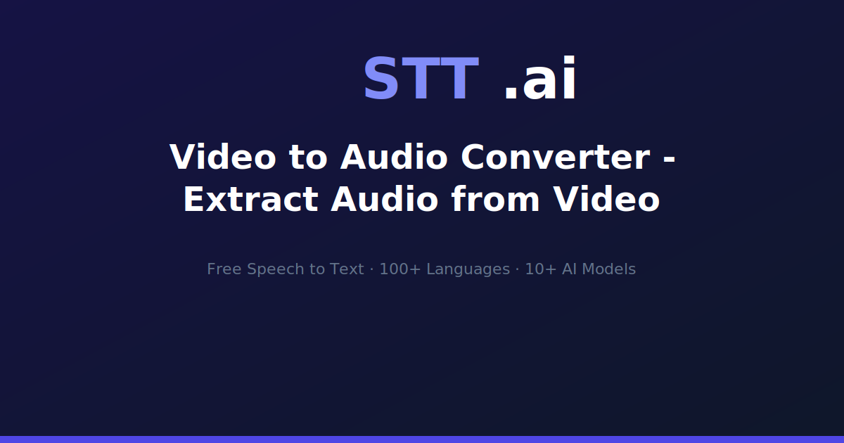 Video to Audio Converter - Extract Audio from Video | STT.ai