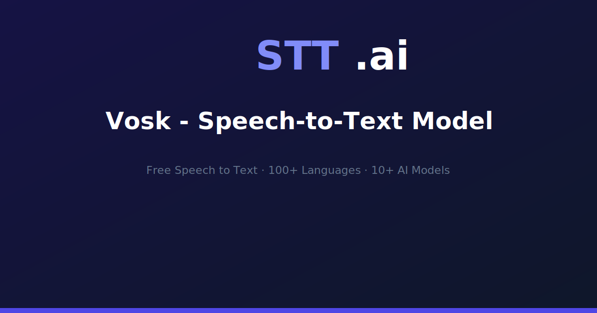 Vosk - Speech-to-Text Model | STT.ai